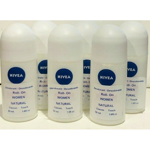 Nivea Deodorant Roll-On CLASSIC Touch Aclarado Natural 48h Protección 6 PACK