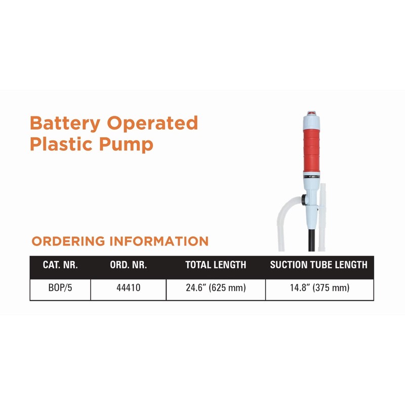 Groz 44410 Battery Operated Transfer Pump, for Use with Lightweight
