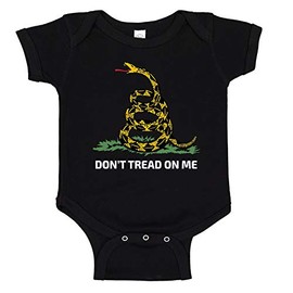 Ink Trendz® Don't Tread On Me Gadsden Serpent Baby One-Piece Bodysuit Romper Black
