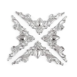 20 Pcs Antique Corner Protectors, Metal Corner Protector Decorative Corner For Book, Furniture, Dressers, Jewelry Boxes (white)