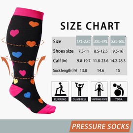 Abodhu Plus Size Compression Socks for Women& Men 15-20mmHg Wide Calf Knee High Socks