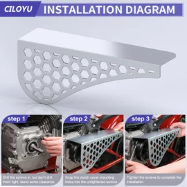 CILOYU Metal Mini Bike Clutch Cover Chain Guard Compatible with Predator 212 224cc Coleman CT200U CT200U-EX BT200X Baja MB200 Doodlebug DB30 CT100U CC100X Motovox Mbx10 Mbx11 196cc GX160 Engine Parts