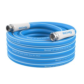 Fevone 35ft Heavy Duty Garden Hose, Lightweight and Flexible, 5/8" ID, 600 PSI, Hybrid Polymer, Kink-Resistant, 3/4" GHT Aluminum Fittings, Drinking Water Safe