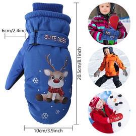 Children's Ski Gloves, Mittens, Children's Ski Gloves, Ski Gloves, Mittens Children, Waterproof Mittens, Warm Winter Skating Gloves, Thermal Gloves for Girls, Boys