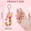 OSDUE Fashion Alphabet Initial Letter Keychain, Women Tassel Butterfly Pink