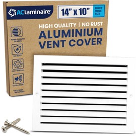Fits 14" x 10" Duct Hole [15.6" x 11.6" Face] - Aluminum Return Grille, Rust-Free, Fixed Blades, Suitable for Ceiling or Wall, No Adjustments Required
