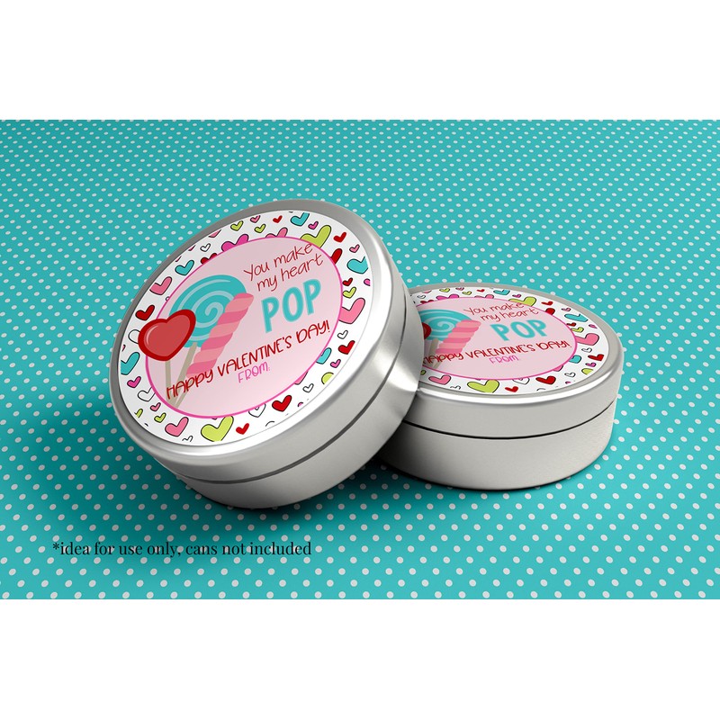 You Make My Heart Pop Lollipop Themed Valentine's Day Sticker