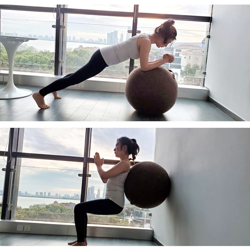 55cm/65cm/75cm Cotton+Linen Protective Yoga Ball Cover Exercise Ball Protection Skin