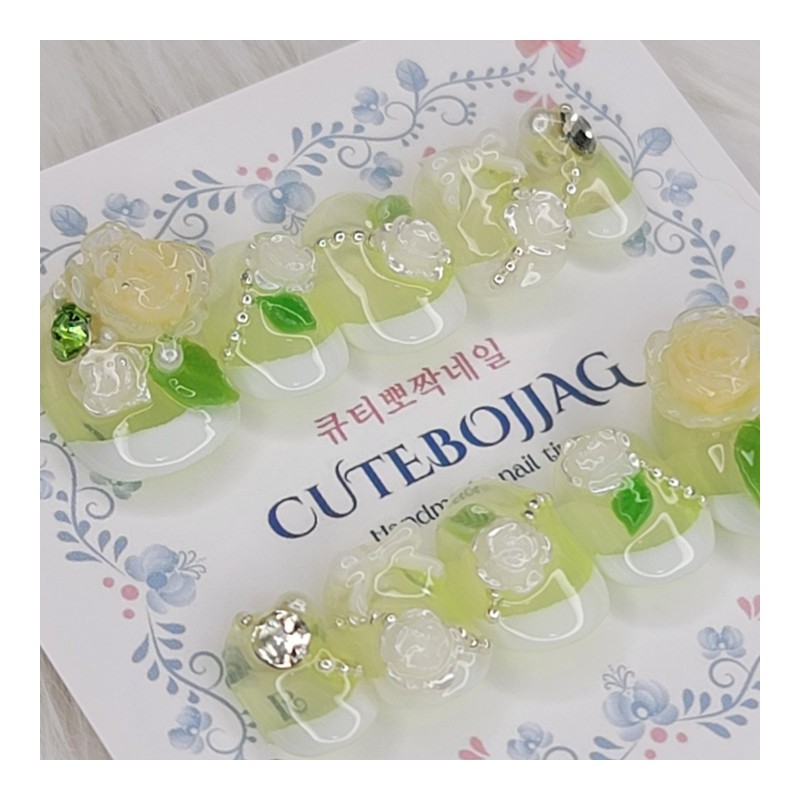 Lime Rose Handmade Nail Tips - Ballerina / 라임로즈 수제네일팁