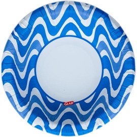 Glad Round Disposable Paper Bowls, Blue Waves Design - Heavy Duty, Soak Proof, Cut-Resistant, Microwavable Bowl for All Foods & Daily Use, 16 Oz, 50 Count - 6 Pack