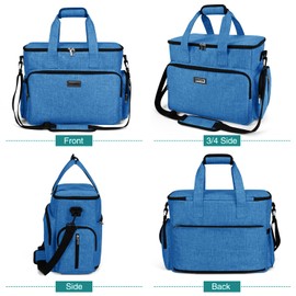 BAGLHER Dog Travel Bag, Pet Travel Bag (ALL Pet Travel Supplies), With 2 Pet Food Containers and 2 Collapsible Silicone Bowls; Essential Kits for Pet Travel Blue