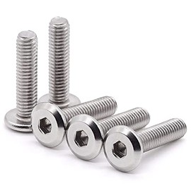 Glvaner M4-0.7 x 10mm Thread Length Furniure Screws Connection Bolts 100 of Pack Flat Round Head Socket Head Cap Screws 304 Stainless Steel 18-8 Full Thread