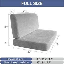 SHADEPLUS RV Dinette Cushions,Replacement Camper Seats,RV Replacement Cushions with High Density Foam,RV Dinette Seat Including 1 Backrest & 1 Bench 36''Gery