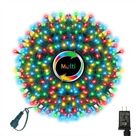 LAMPHOME 33ft Christmas Decorative Mini Lights, 100 LED Green Wire Fairy Starry String Lights Plug in, 11 Lighting Modes, for Indoor Outdoor Xmas Tree Wedding Party Decoration (Multicolor)