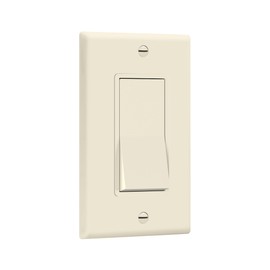 ENERLITES 3-Way Decorator Paddle Rocker Light Switch with Wall Plate, Gloss Finish, Single Pole or Three Way, 3 Wire, Grounding Screw, 15A 120V/277V, UL Listed, 93150-LAWP, Light Almond (10 Pack)