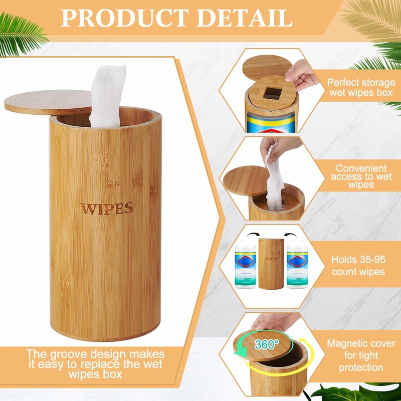 Refillable Wet Wipes Dispenser Disinfecting Wipe Container with Magnetic Lid