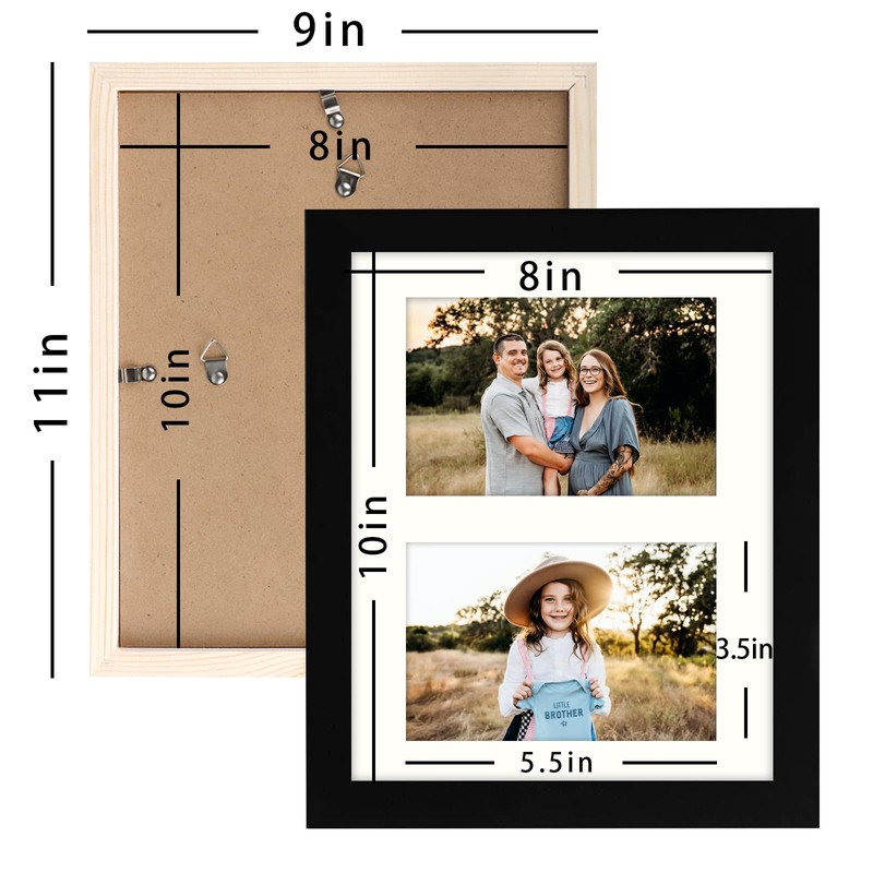 AVEAX 8x10 (20x25 cm) Photo Frame Display Double 4x6 Frames