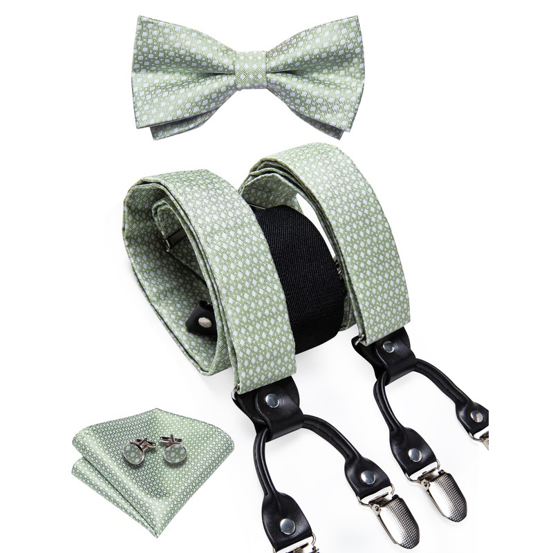 Men's Paisley Suspenders and Bow Tie Set for Formal Wear