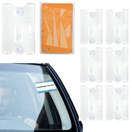 KIWOP 8 piezas Porta Tarjetas para Carro, Tarjetero Parabrisas con ventosa y muesca para el pulgar, material ABS engrosado, adecuado para guardar pases, permisos de aparcamiento.