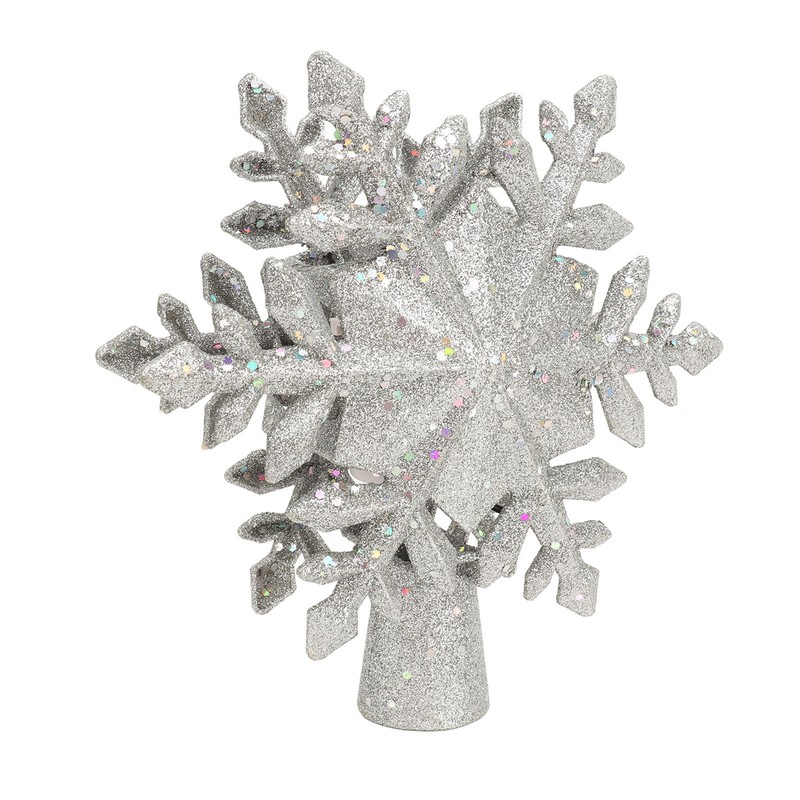 Silver Snowflake Christmas Tree Topper Lighted 3D PVC Christmas Tree