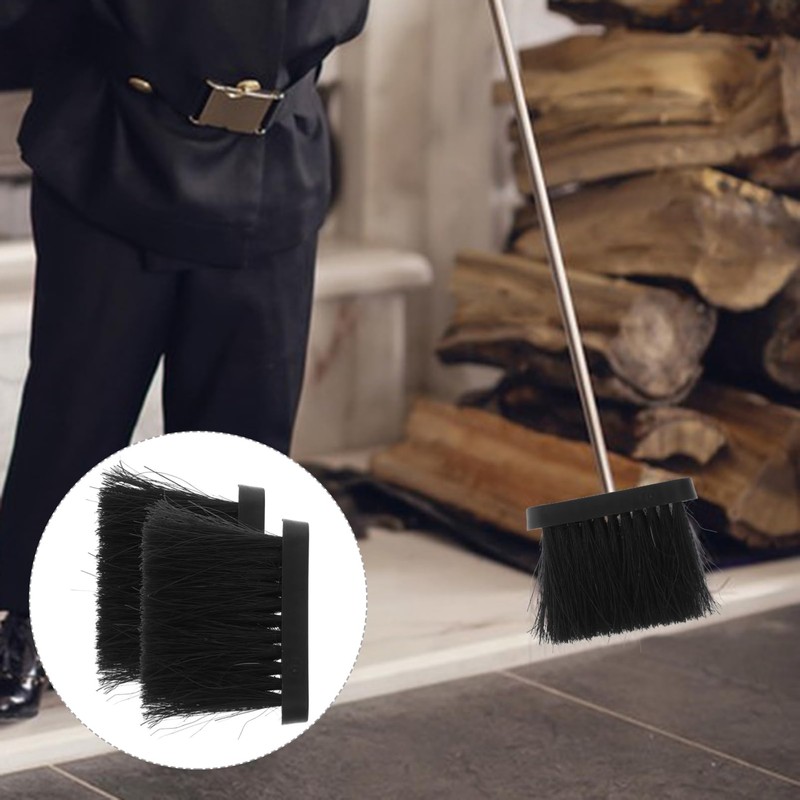 LABRIMP 2pcs Fireplace Cleaning Brush Head Replacement for Efficient Ash