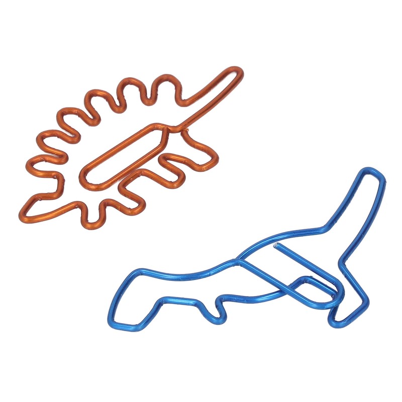 100Pcs Paper Clips Unique Dinosaur Shape Lightweight Portable Electroplating Process