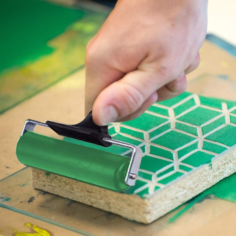 YTYKINOY Rubber Brayer Roller for Printmaking/Ink/Print/Gluing Application (4 inches)