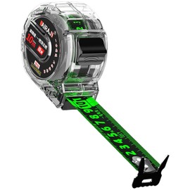 Fluorescent Steel Tape Measure, 10m Transparent Steel Precision Measuring Tape, Tape Measure, Easy To Read,Stainless Steel Retractable Tape Measure, Self-Lock Measuring Tape Measure