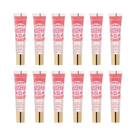 KISS Broadway - Brillo de labios transparente, 14 ml, 12 unidades (aceite de rosa mosqueta)                                                           