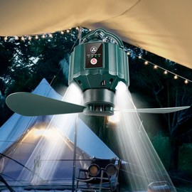 USB Rechargeable Outdoor Camping Hiking Tent Ceiling Hung Fan Portable Detachable Hung Fan with Remote Controller Multifunctional Fan Light Bedroom Fan