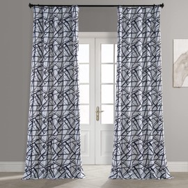 HPD Half Price Drapes Room Darkening Curtains for Bedroom, Living Room 50 X 84 Gridlock Printed, BOCH-HKC21069-84 (1 Panel) Gridlock Black Steel