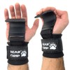 BEAR GRIP Weight Lifting Hooks, Non-Slip Rubberised Grips (Black)