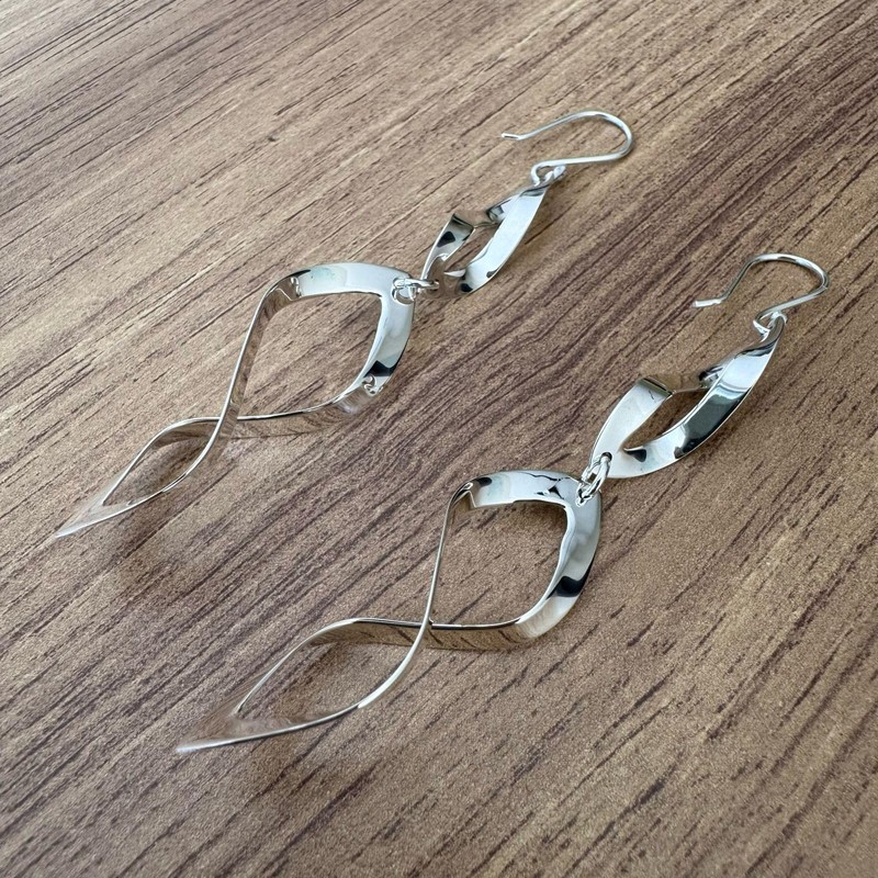 Agálea | Aretes largos de Plata ley .925 diseño Colgante