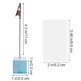 Enkrio Wooden Photo Memo Holder Memo Clip Card Stand Photo Card Holder Memo Stand Card Stand Card Holder Card Holder 8 Pieces (8 Colors) with 100 White Cards