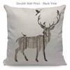 WONDERTIFY Deer Cushion Cover Fashion Deer Bird Decorative Throw Pillow