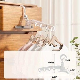 TOPROAD Foldable Travel Hangers, 5 PCS Clothes Drying Rack Indoor, Over The Door Hooks Hanger with 5 Holes for Clothes, Coat, Bag and Robe