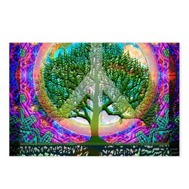 CafePress Tree Of Life World Peace Postcards (Package of 8), 6"x4" Printed Note Card
