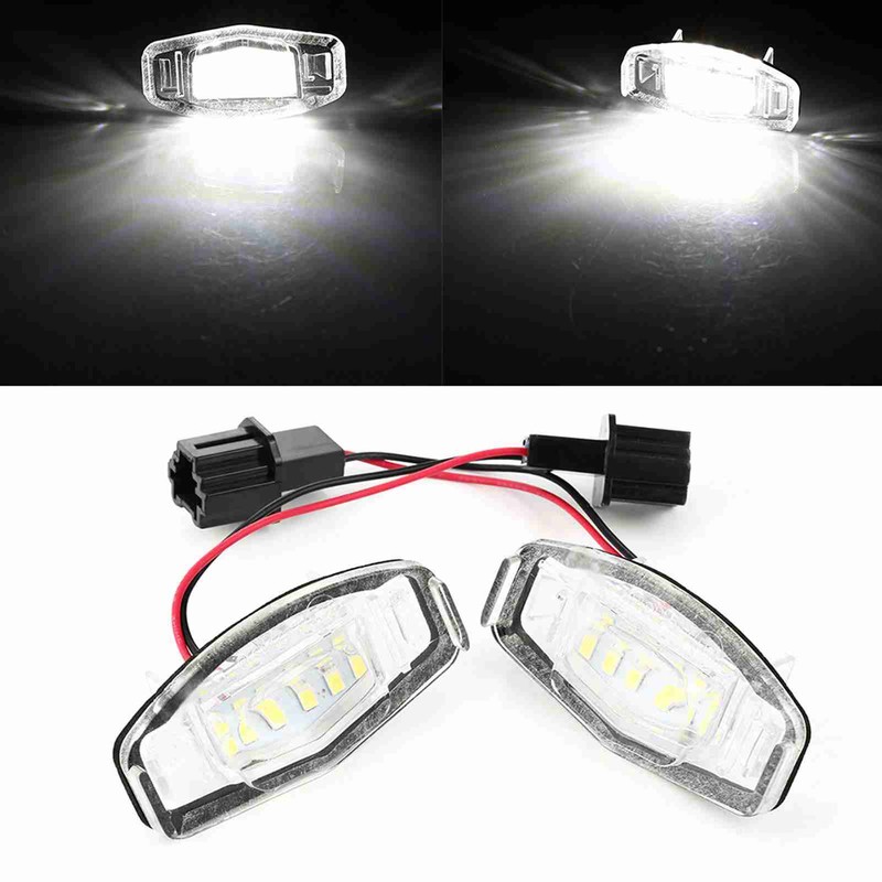 Pair of LED License Plate Lamp White Light 34100S0A013 Fit