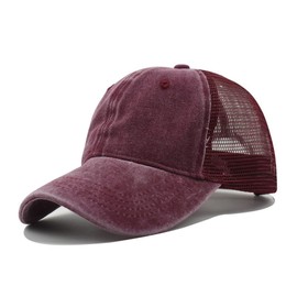 The largest selection Washed Cotton Mesh Cap Baseball Mesh Cap, maroon (wine), Free size