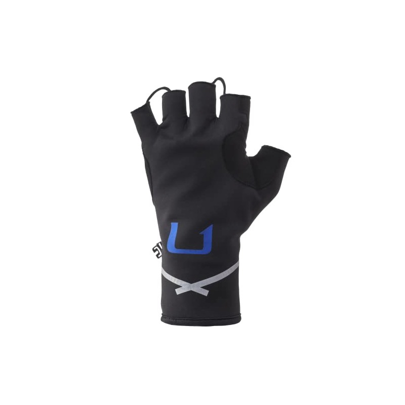 HUK Standard Power Stretch Fingerless Fishing Gloves, Heather Black, S/M