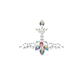 Schmuck für Haut leuchtende Körper-Tattoo selbstklebende Kristalle Schmucksteine Strass (12x9)