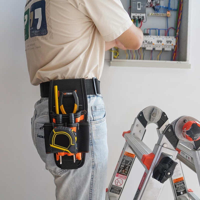 MELOTOUGH 7-Pocket Technician Pouch-Small Pocket Tool Belt Pouch with Belt