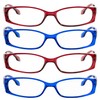 TruVision Readers Reading Glasses - 9503H -4-2Red-2Blue-450