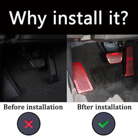 SAUWU 3Pcs Aluminum Alloy Pedal Cover for Toyota Camry 2018 2019 2020 2021 2022 No Drilling Aluminum Brake and Accelerator Pedal Covers,Red