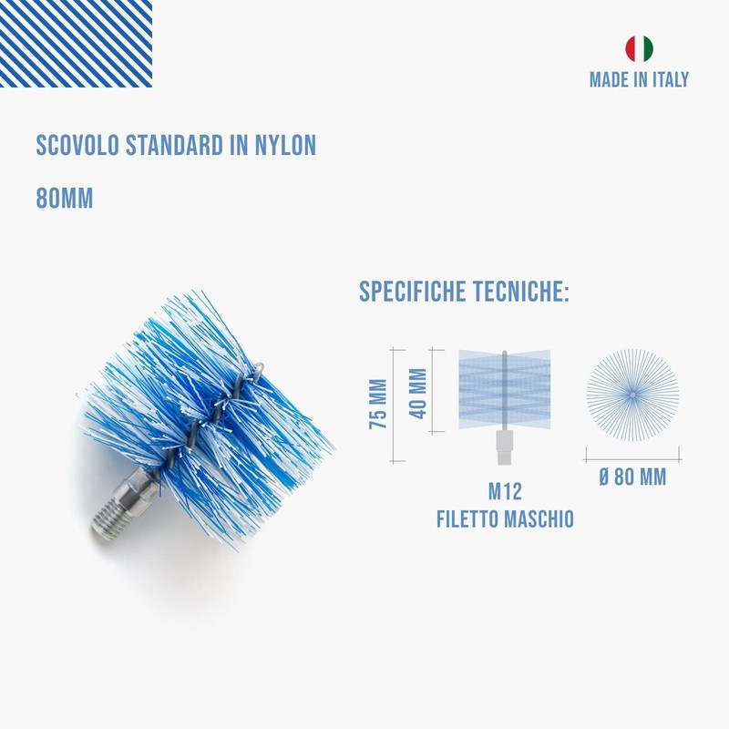 Brush Pellet 80 mm Nylon Brush – Clear Pellet Stove