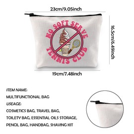 WCGXKO Tennis Gift Tennis Club Gift Tennis Merchandise No Soft Serve Tennis Club Zipper Pouch Makeup Bag (TENNIS CLUB)