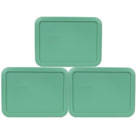 Pyrex 7210-PC Light Green Rectangle Plastic Food Storage Replacement Lid, Made in the USA - 3-Pack
