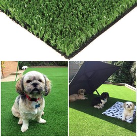 Green Pasture Artificial Grass Turf 3ft x 29ft (87 sq ft) w/Drainage Holes & Rubber Backing Indoor/Outdoor Realistic Synthetic Fake Lawn Rug Mat Carpet for Backyard Balcony Deck Landscape Pets