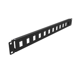 QiaoYoubang 1U Hinged 12 Port Blank Keystone Patch Panel for 19 inches Rack Mount (1U12Holes)