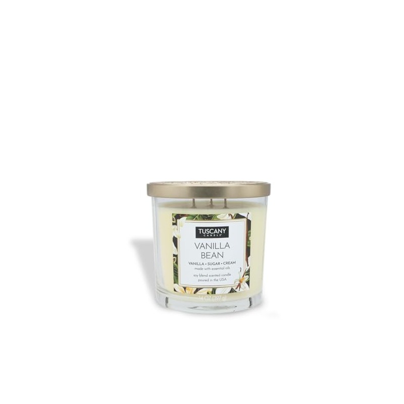Tuscany Candle Vanilla Bean Long-Lasting Scented Jar Candle, 14 oz